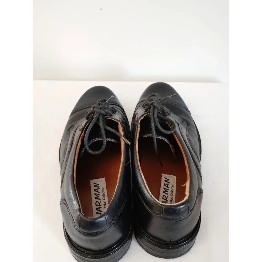 Jarman Italian Collection Black Leather Cap Toe Formal Dress Shoes Men 9M EUC